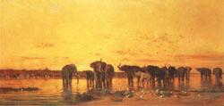 Charles tournemine African Elephants Spain oil painting art